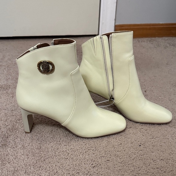 Kurt Geiger London Cream Ankle Boots - Picture 1 of 7